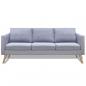 Preview: Sofa 3-Sitzer Stoff Hellgrau 