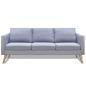 Preview: Sofa 3-Sitzer Stoff Hellgrau 