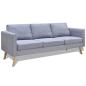 Preview: Sofa 3-Sitzer Stoff Hellgrau 
