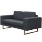 Preview: Sofa 2-Sitzer Stoff Dunkelgrau