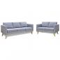 Preview: ARDEBO.de - Sofa Set 2-Sitzer und 3-Sitzer Stoff Hellgrau 