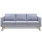 Preview: Sofa Set 2-Sitzer und 3-Sitzer Stoff Hellgrau 