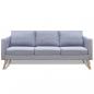 Preview: Sofa Set 2-Sitzer und 3-Sitzer Stoff Hellgrau 