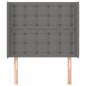 Preview: Kopfteil mit Ohren Dunkelgrau 103x16x118/128 cm Stoff