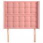 Preview: Kopfteil mit Ohren Rosa 93x16x118/128 cm Samt