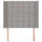 Preview: Kopfteil mit Ohren Hellgrau 103x16x118/128 cm Stoff