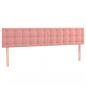 Preview: LED Kopfteil Rosa 180x5x78/88 cm Samt