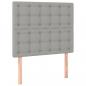 Preview: LED Kopfteil Hellgrau 100x5x118/128 cm Stoff