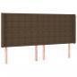 Preview: LED Kopfteil Dunkelbraun 203x16x118/128 cm Stoff
