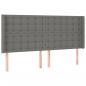 Preview: LED Kopfteil Dunkelgrau 203x16x118/128 cm Stoff