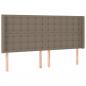 Preview: LED Kopfteil Taupe 183x16x118/128 cm Stoff