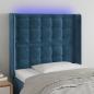 Preview: ARDEBO.de - LED Kopfteil Dunkelblau 93x16x118/128 cm Samt