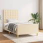 Preview: ARDEBO.de - Bettgestell mit Kopfteil Creme 80x200 cm Stoff