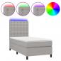 Preview: Boxspringbett mit Matratze & LED Hellgrau 100x200 cm Stoff
