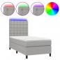 Preview: Boxspringbett mit Matratze & LED Hellgrau 80x200 cm Stoff