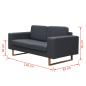 Preview: 2-Sitzer und 3-Sitzer Sofa Set Dunkelgrau
