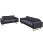 Preview: 2-Sitzer und 3-Sitzer Sofa Set Dunkelgrau