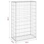 Preview: Gabionenwand mit Abdeckung Verzinkter Stahl 60x30x100 cm