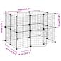 Preview: 20-tlg. Haustierkäfig mit Tür Schwarz 35x35 cm Stahl