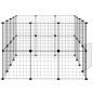Preview: 28-tlg. Haustierkäfig mit Tür Schwarz 35x35 cm Stahl
