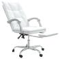 Preview: Bürostuhl mit Liegefunktion Weiß Kunstleder