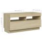 Preview: TV-Schrank mit LED-Leuchten Sonoma-Eiche 260x35x40 cm
