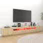 Preview: TV-Schrank mit LED-Leuchten Sonoma-Eiche 260x35x40 cm