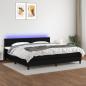 Preview: ARDEBO.de - Boxspringbett mit Matratze & LED Schwarz 200x200 cm Stoff
