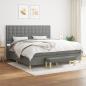 Preview: ARDEBO.de - Boxspringbett mit Matratze Dunkelgrau 200x200 cm Stoff