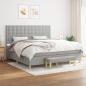 Preview: ARDEBO.de - Boxspringbett mit Matratze Hellgrau 200x200 cm Stoff