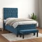 Preview: ARDEBO.de - Boxspringbett mit Matratze Dunkelblau 100x200 cm Samt