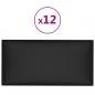 Preview: Wandpaneele 12 Stk. Schwarz 60x30 cm Kunstleder 2,16 m