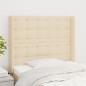 Preview: ARDEBO.de - Kopfteil mit Ohren Creme 103x16x118/128 cm Stoff