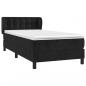 Preview: Boxspringbett mit Matratze Schwarz 100x200 cm Samt
