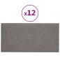 Preview: Wandpaneele 12 Stk. Hellgrau 60x30 cm Stoff 2,16 m²