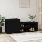 Preview: ARDEBO.de - Schuhschrank Schwarz 130x35x54 cm Holzwerkstoff