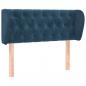 Preview: Kopfteil mit Ohren Dunkelblau 93x23x78/88 cm Samt