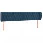 Preview: Kopfteil mit Ohren Dunkelblau 203x23x78/88 cm Samt