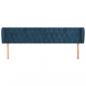 Preview: Kopfteil mit Ohren Dunkelblau 203x23x78/88 cm Samt