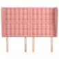 Preview: Kopfteil mit Ohren Rosa 147x23x118/128 cm Samt