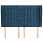 Preview: Kopfteil mit Ohren Dunkelblau 147x23x118/128 cm Samt