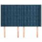 Preview: Kopfteil mit Ohren Dunkelblau 147x16x118/128 cm Samt