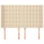 Preview: Kopfteil mit Ohren Creme 147x16x118/128 cm Stoff