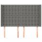 Preview: Kopfteil mit Ohren Dunkelgrau 147x16x118/128 cm Stoff