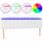 Preview: LED Kopfteil Weiß 160x5x78/88 cm Kunstleder