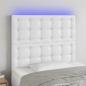 Preview: ARDEBO.de - LED Kopfteil Weiß 80x5x118/128 cm Kunstleder