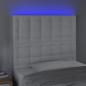 Preview: LED Kopfteil Weiß 80x5x118/128 cm Kunstleder