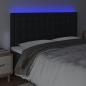 Preview: LED Kopfteil Schwarz 160x5x118/128 cm Kunstleder