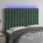 Preview: ARDEBO.de - LED Kopfteil Dunkelgrün 144x5x118/128 cm Samt