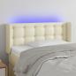Preview: ARDEBO.de - LED Kopfteil Creme 83x16x78/88 cm Kunstleder